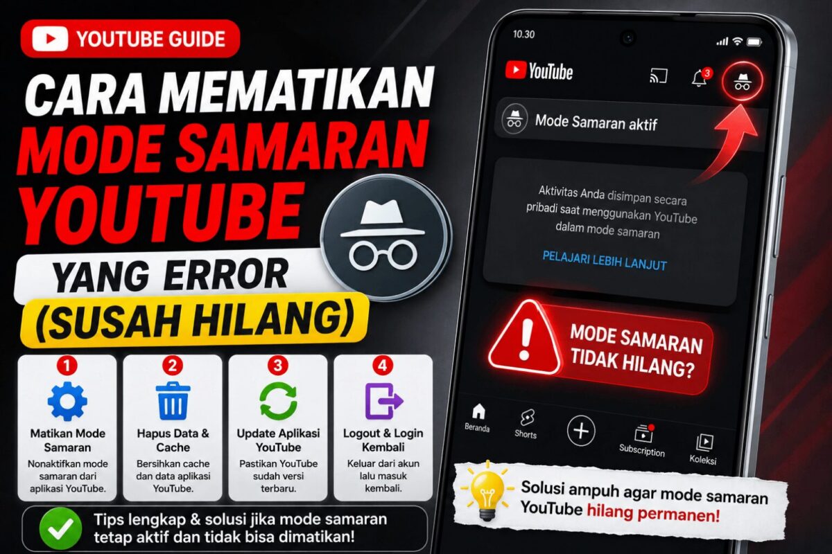 Cara keluar dari Mode Samaran YouTube serta penjelasan arti dan fungsinya