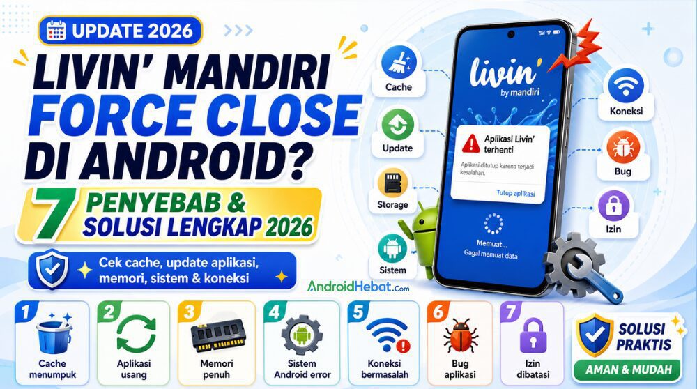Kenapa Livin Mandiri terus berhenti dan cara mengatasinya di Android