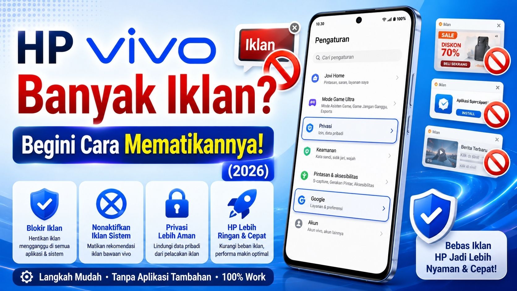 HP Vivo Banyak Iklan? Begini Cara Mematikannya (2026)